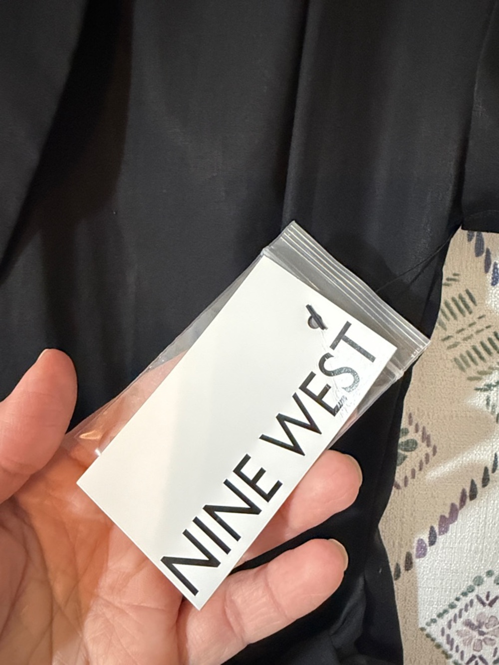 Nine West Black Wrap Tie Blouse - Picture 6 of 8